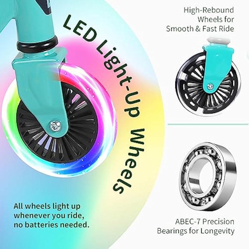BELEEV V2 Kids Kick Scooter – Foldable 2-Wheel Scooter with Light-Up Deck