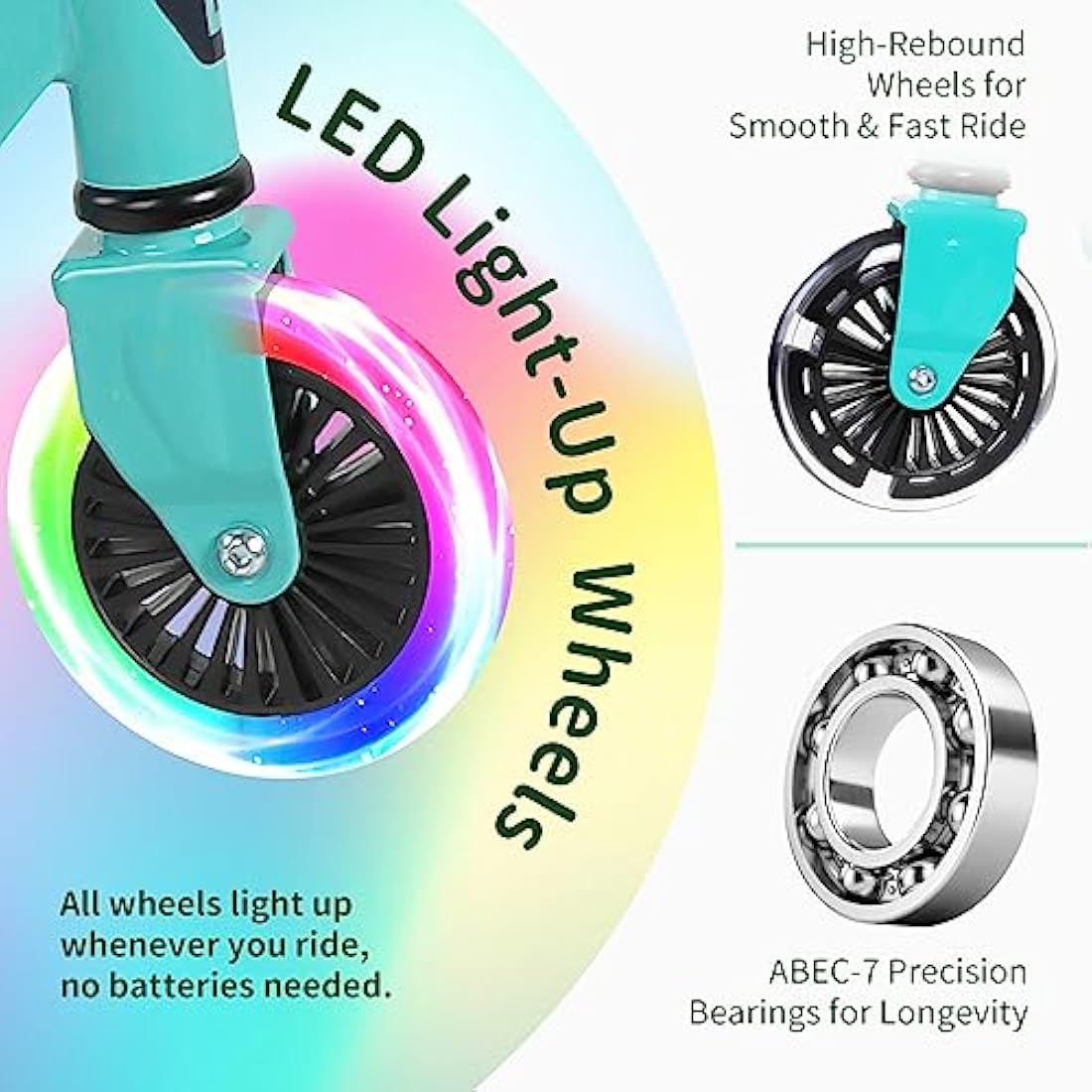 BELEEV V2 Kids Kick Scooter – Foldable 2-Wheel Scooter with Light-Up Deck