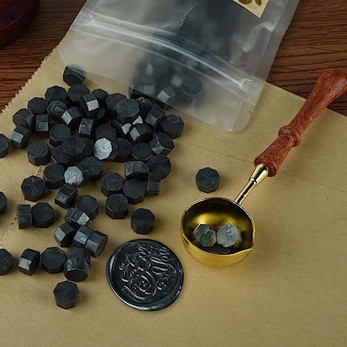 Sealing Wax Beads Kit – 300 Pcs Octagon Wax with Spoon