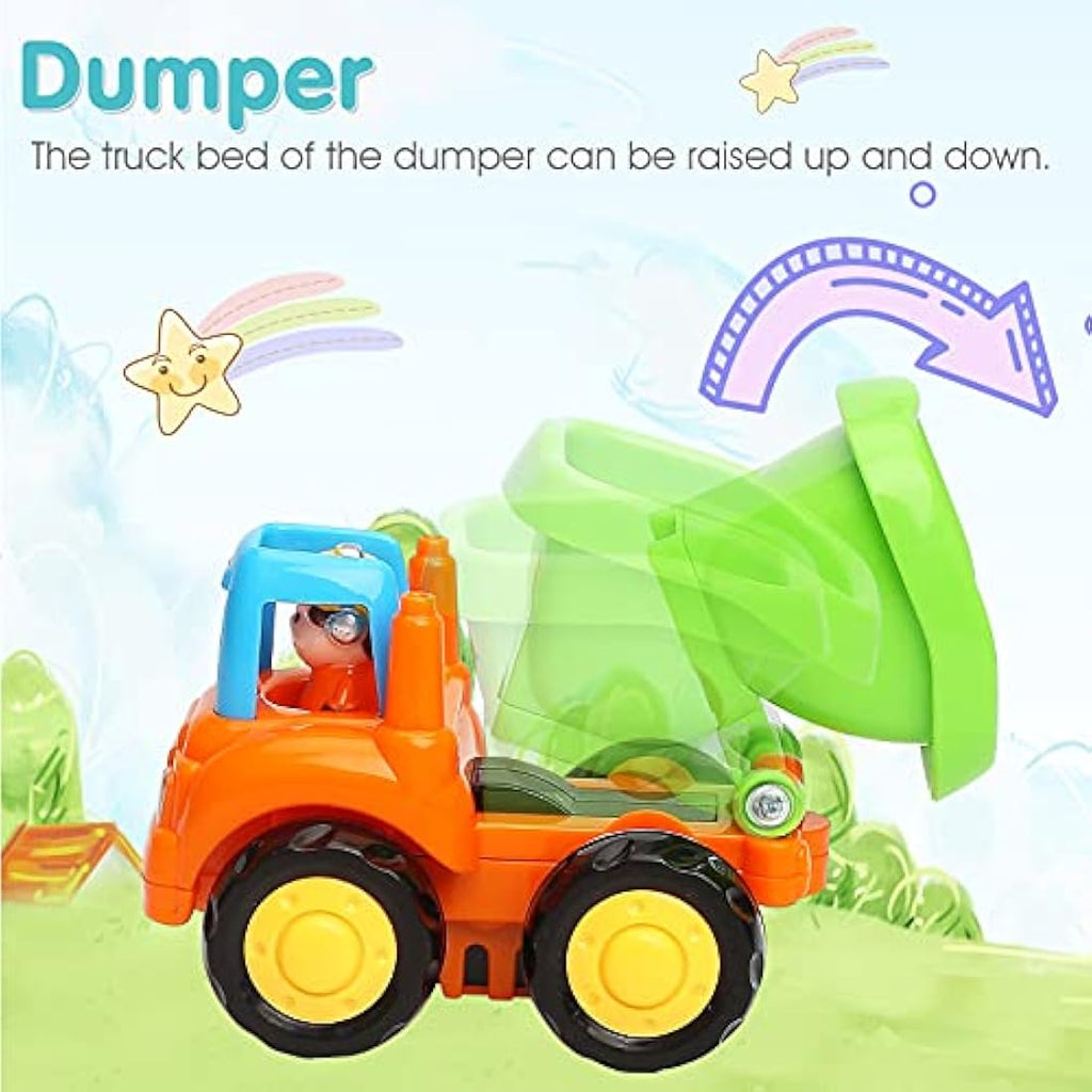 Friction Powered Push and Go Toy Cars for Toddlers, 3-Pack