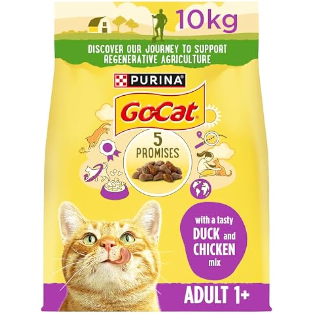 Go-Cat Adult Dry Cat Food - Chicken and Duck Flavor - 10kg Bag