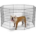 Underdog 8 Panel Foldable Pet Playpen | Indoor & Outdoor Dog Pen - 91cm Black