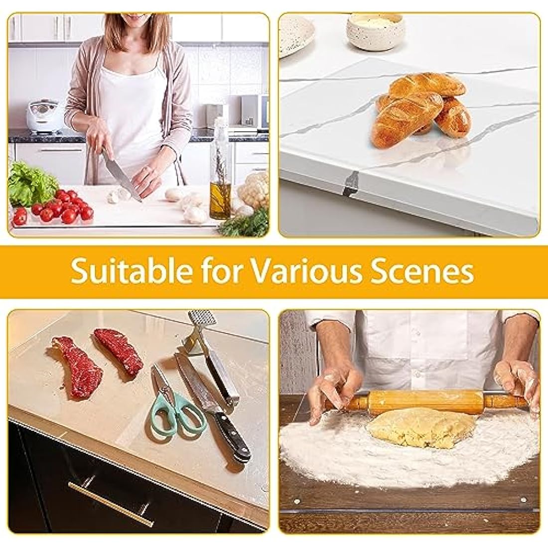 Acrylic Cutting Board | 5mm Clear Countertop Protector with Lip