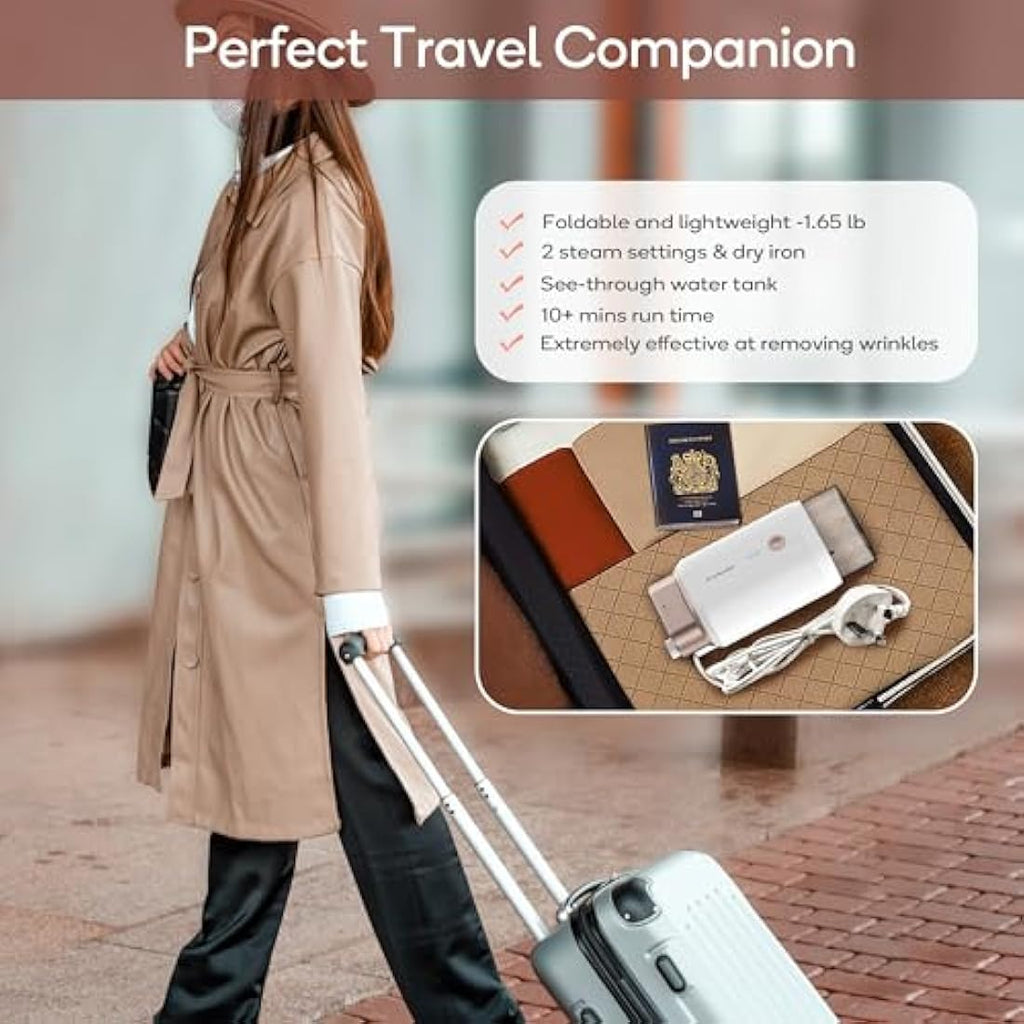 Newbealer Handheld Clothes Steamer - 1200W Portable Travel Garment Steamer