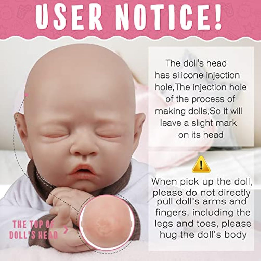 Vollence 18 Inch Full Silicone Reborn Baby Doll – Realistic Sleeping Girl