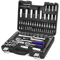 WORKPRO 108-Piece Socket Set | 1/4" & 1/2" CR-V Mechanic Tool Kit