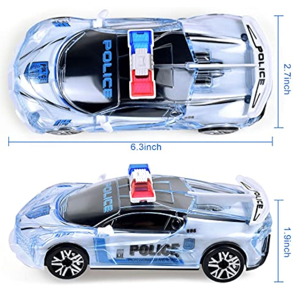Police Car Toy with Lights and Sound – 1:36 Scale White
