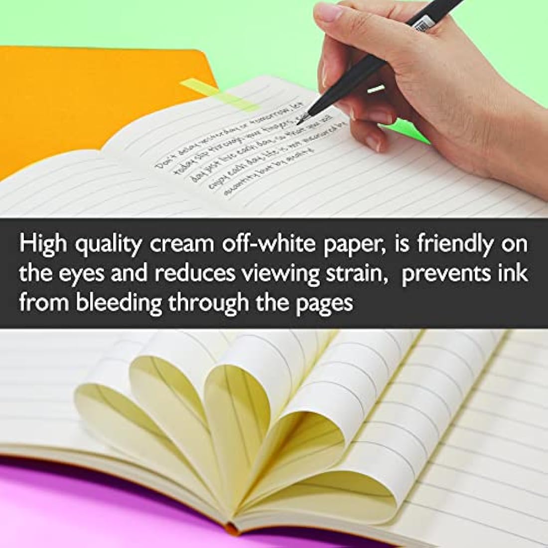 SINOBAND A5 PU Leather Lined Journal Notebooks - 8 Pack Random Colors