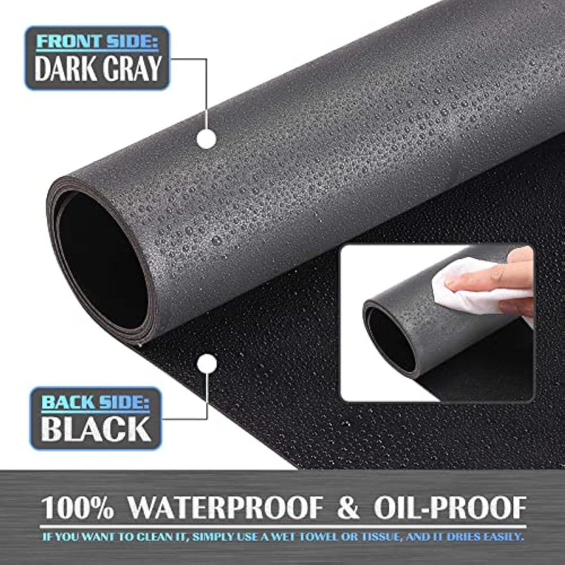 K KNODEL Dual-Sided Leather Desk Mat | Large Office Mouse Pad, Dark Gray