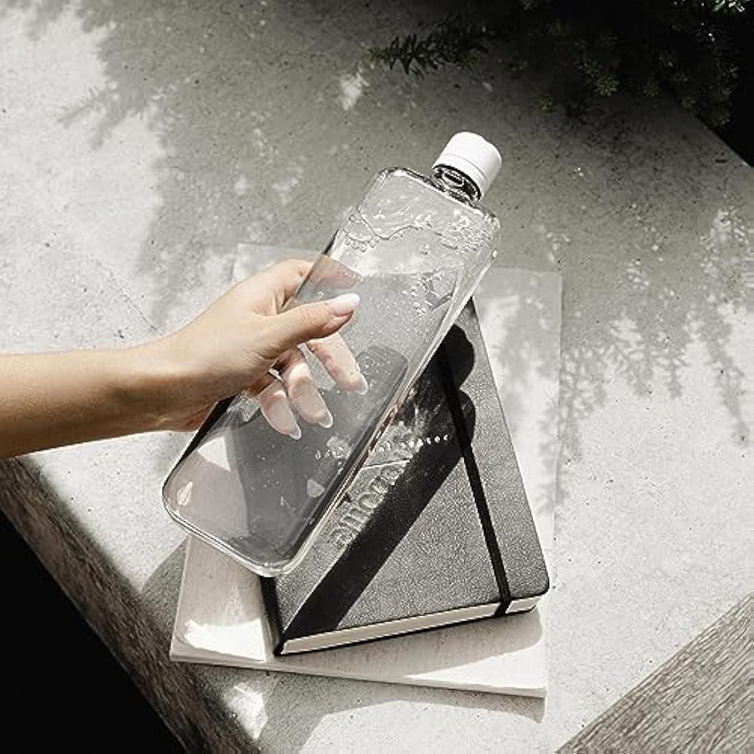 Memobottle Original Slim Flat Water Bottle | Leakproof Stainless Steel Lid