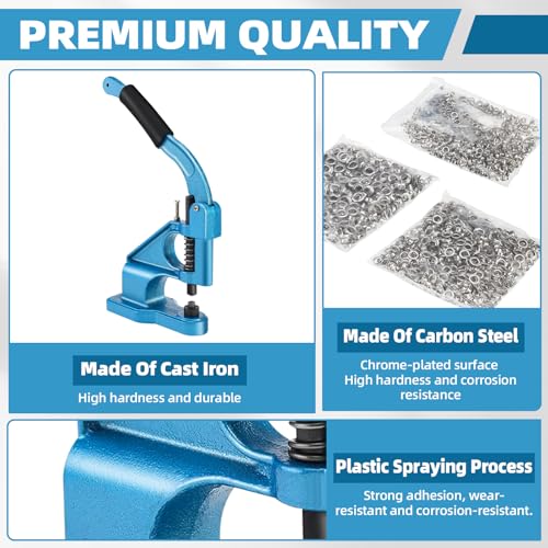 BOOMSTART Heavy Duty Grommet Machine – Eyelet Punch Kit with 1500 Eyelets