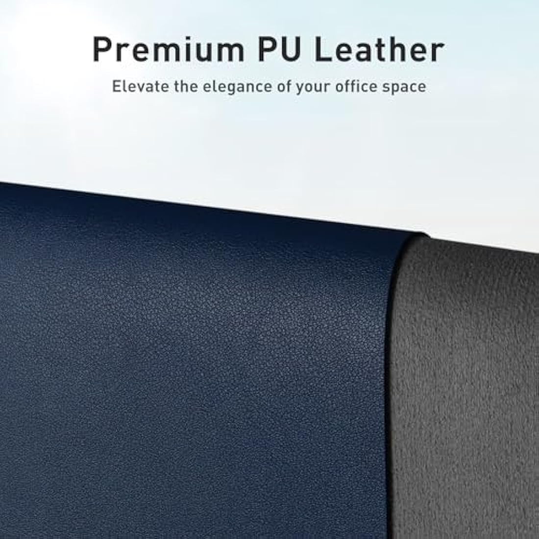 Jolof Store PU Leather Desk Pad – 80x40cm Non-Slip Mouse Mat, Dark Blue