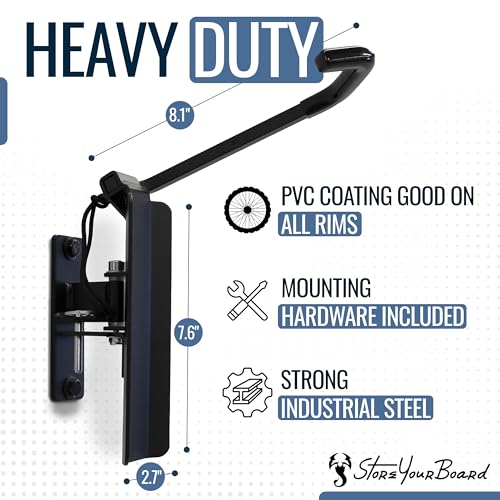 StoreYourBoard Swivel Bike Wall Rack | Heavy-Duty Steel Garage Hanger