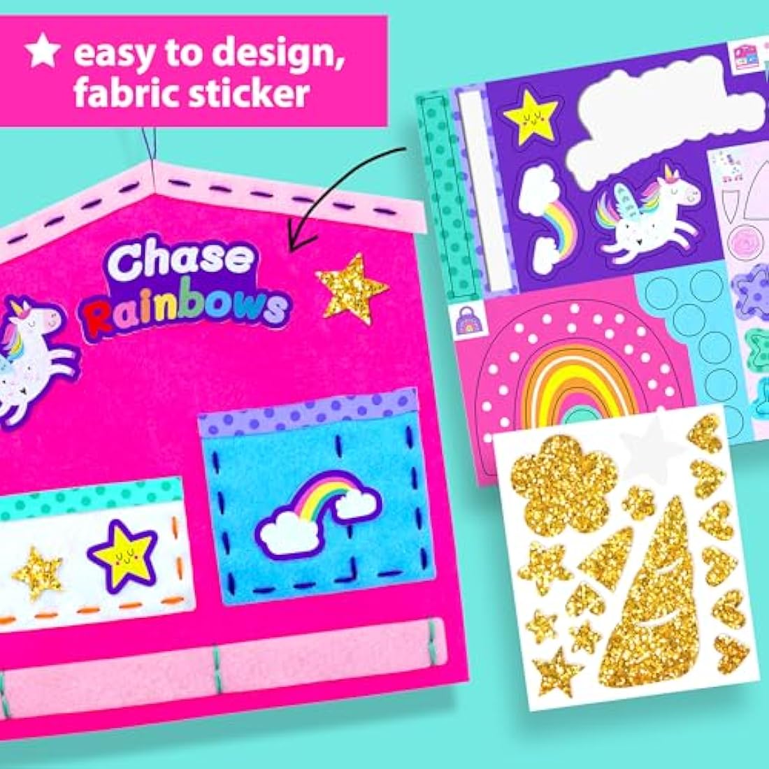 KRAFUN Kids Unicorn Sewing Kit – Beginner Felt Craft Kit with 5 DIY Projects