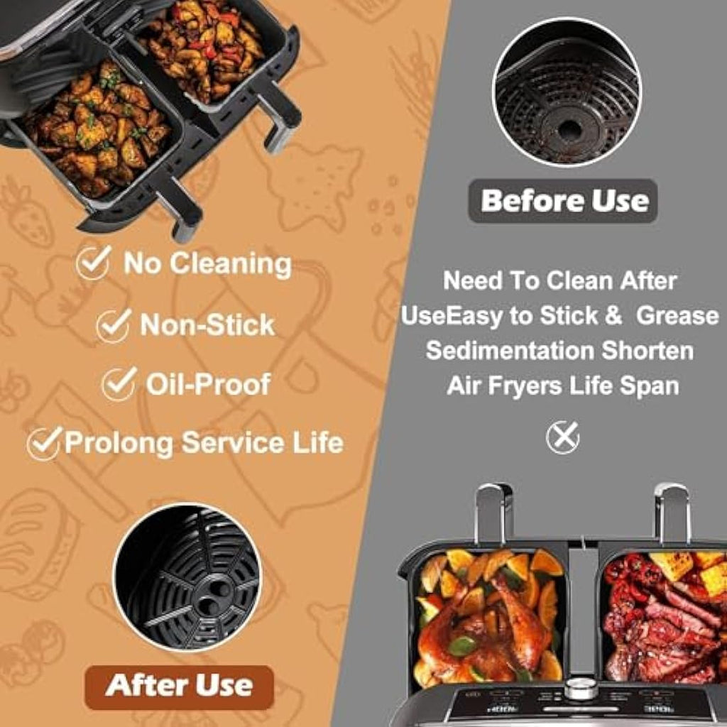 Reusable Silicone Air Fryer Liners for Ninja Dual AF300UK