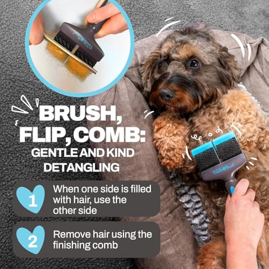 The Doodle Brush – Flexible Double Head Slicker Brush for Poodle Mixes