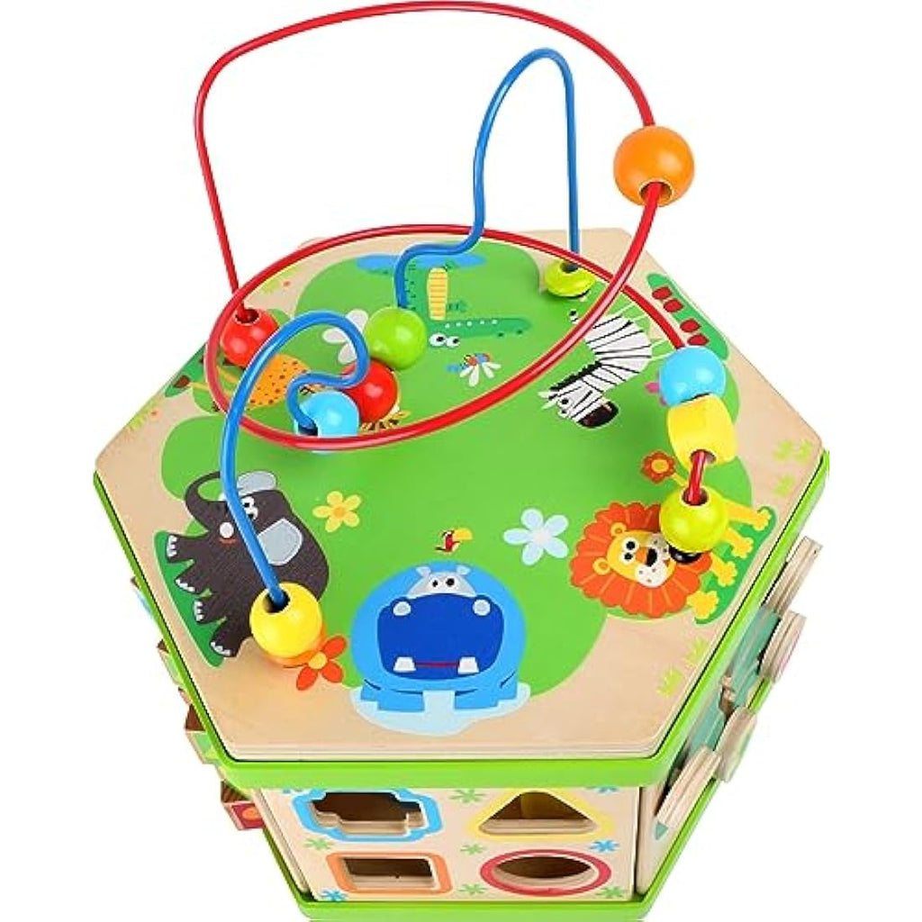Legler Safari Wooden Activity Cube – Toddler Motor Skills Trainer