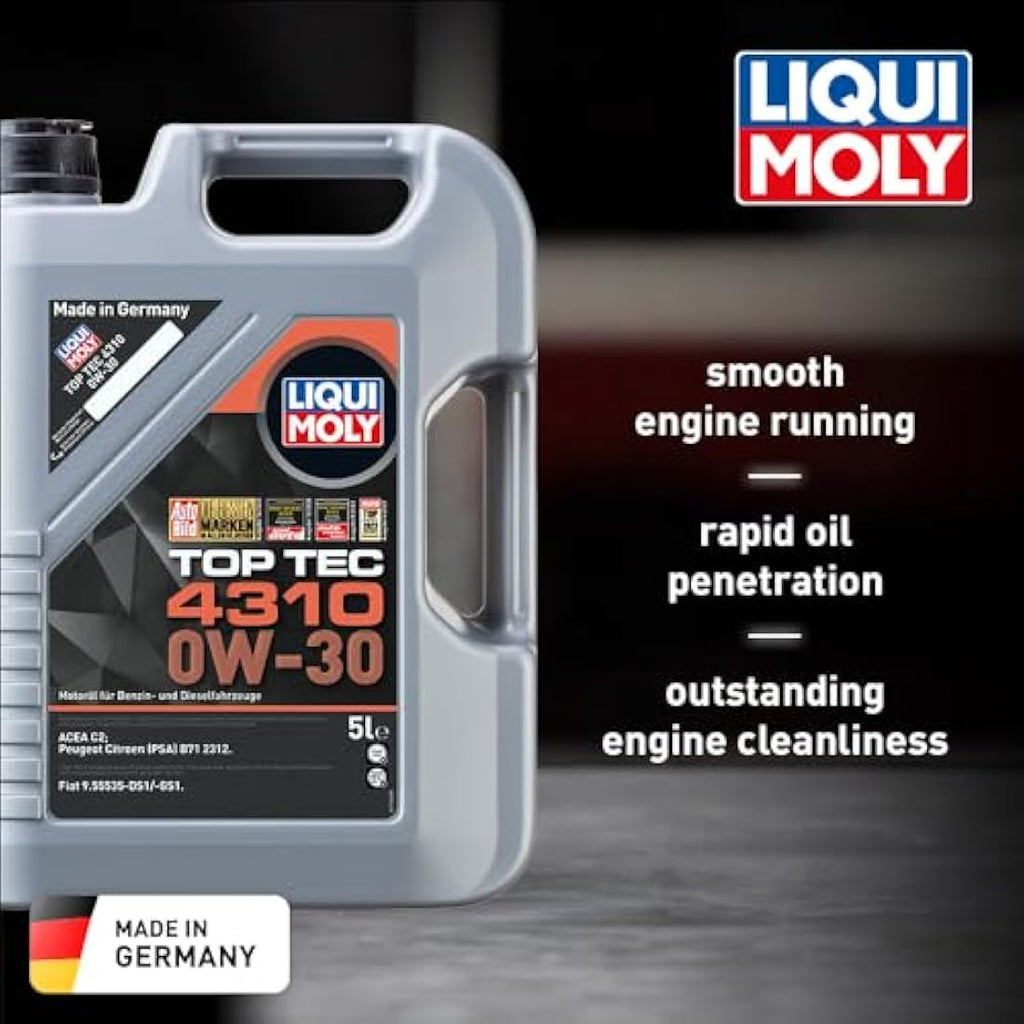 Liqui Moly Top Tec 4310 0W-30 Motor Oil | 5L Synthetic Engine Oil