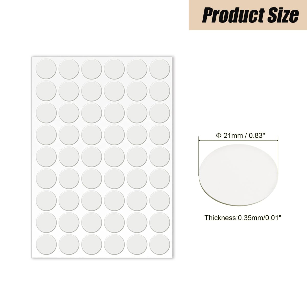 LICQIC Screw Hole Covers, 54 Pcs 21 mm, White - image 2