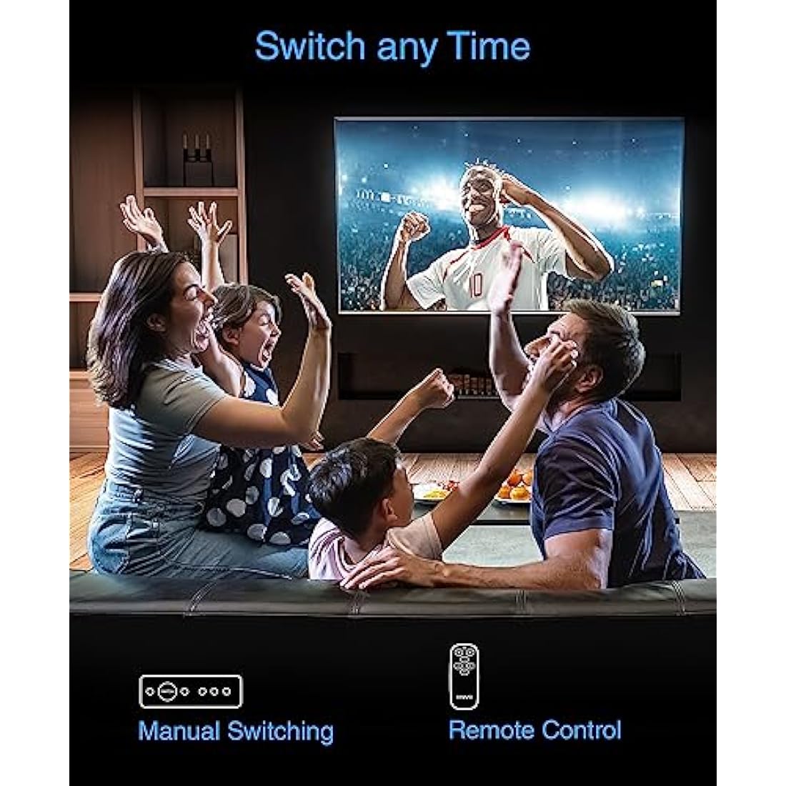 Kinivo 8K HDMI 2.1 Switch - 4 Port 4K 120Hz Hub with Remote for PS5 & Xbox