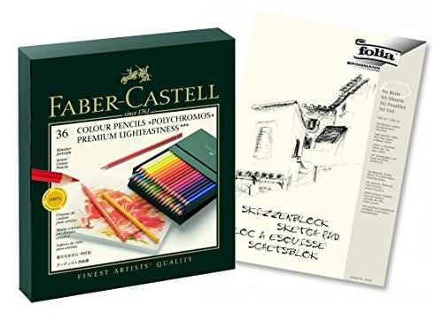 Faber-Castell Polychromos Artist Colored Pencils - 36 Pack Studio Box