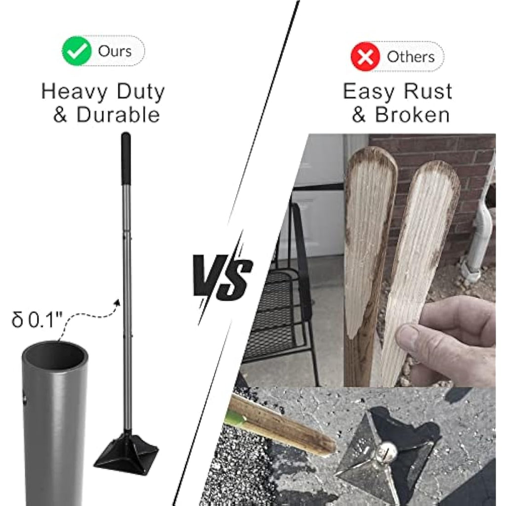 Walensee Heavy Duty Steel Hand Tamper | 20x20cm Head for Ground Leveling