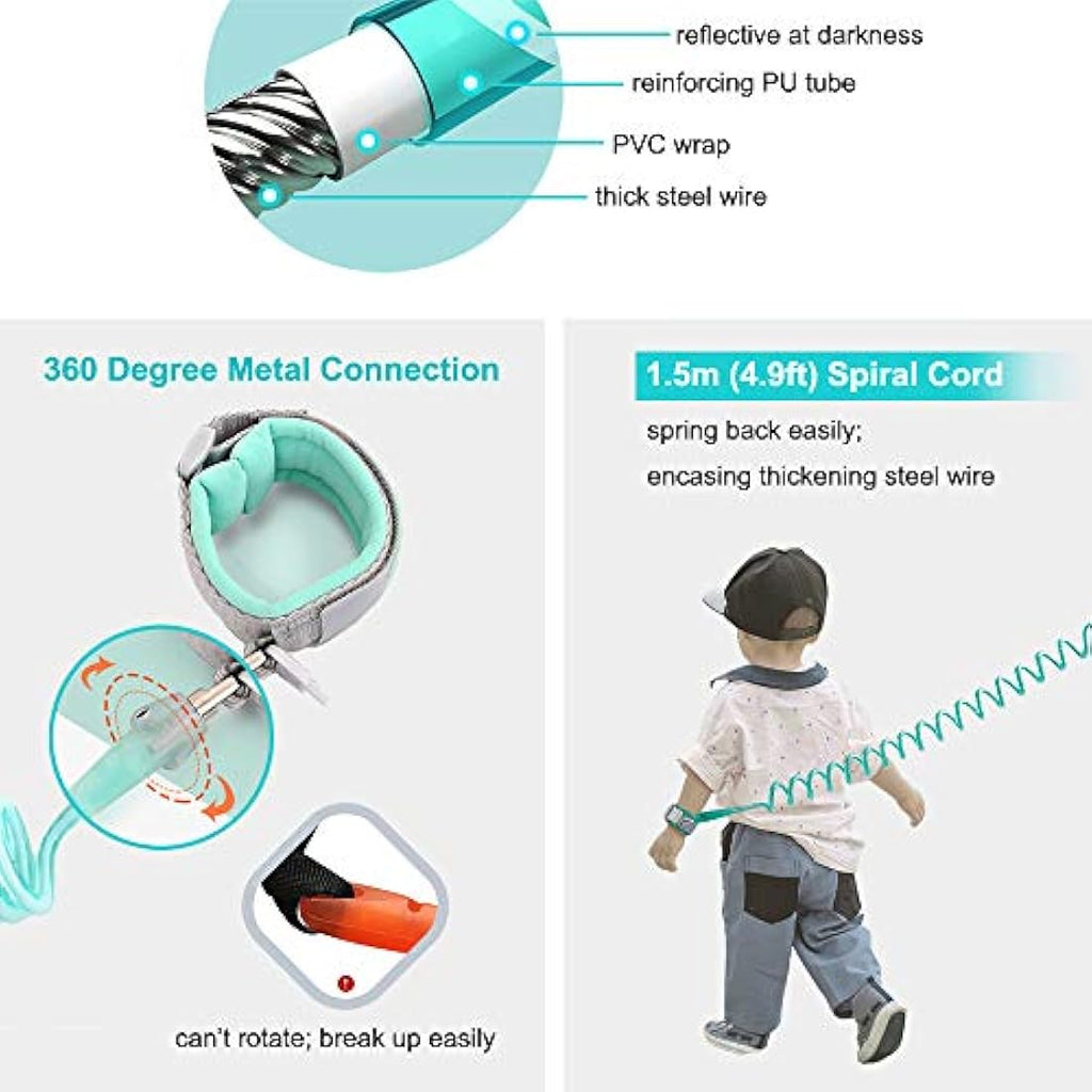 SMBOX 3-in-1 Baby Reins Walking Harness | Anti Lost Safety Wrist Link