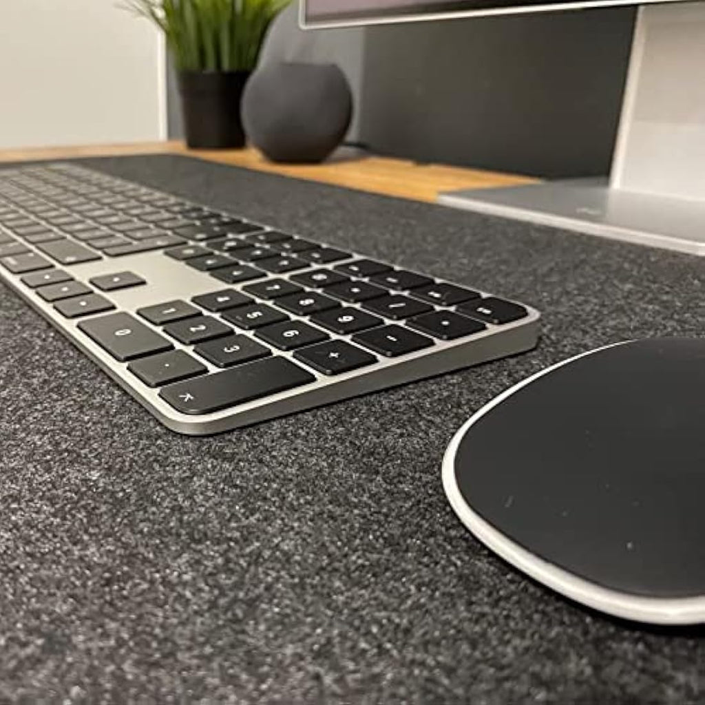 DawnTrees Felt Desk Mat - 100x40cm Extra Large Mouse Pad - Dark Grey