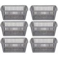 Jolof Store Silver Plastic Handy Storage Baskets, 25 cm - Pack of 6