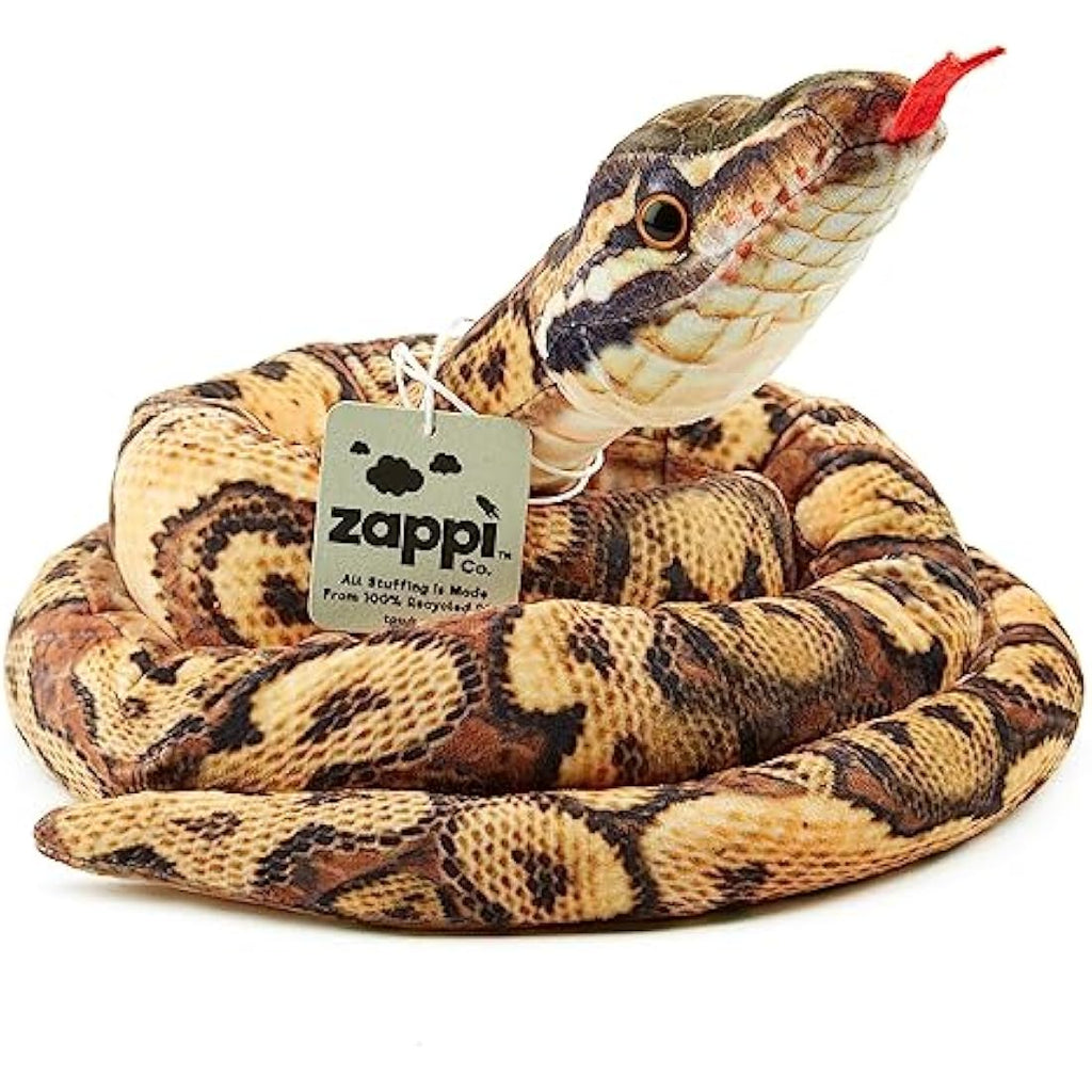 Zappi Co Burmese Python Plush Snake Toy - 180cm Soft Stuffed Safari Animal