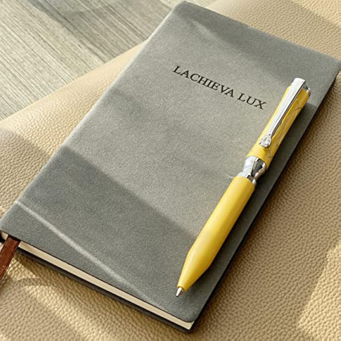 LACHIEVA LUX Crystal Executive Metal Ballpoint Pen - Yellow with Refills