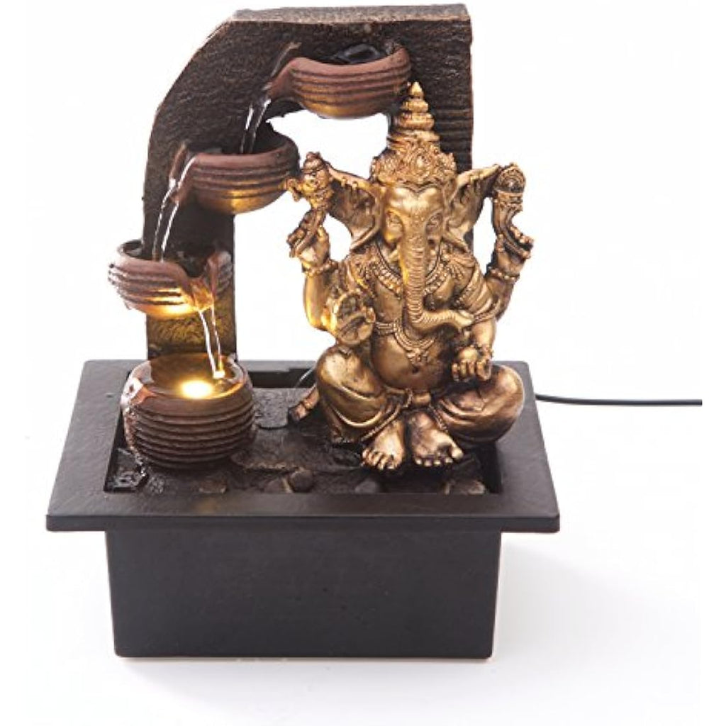 Ganesha Indoor Water Fountain with LED Light - 25cm