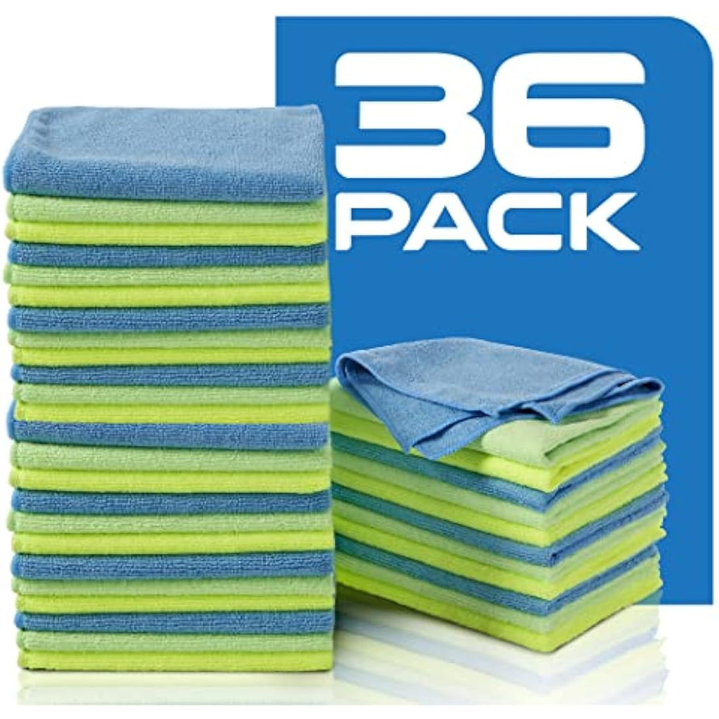 Zwipes Microfiber Cleaning Cloths – 36 Pack Washable Towels for Auto