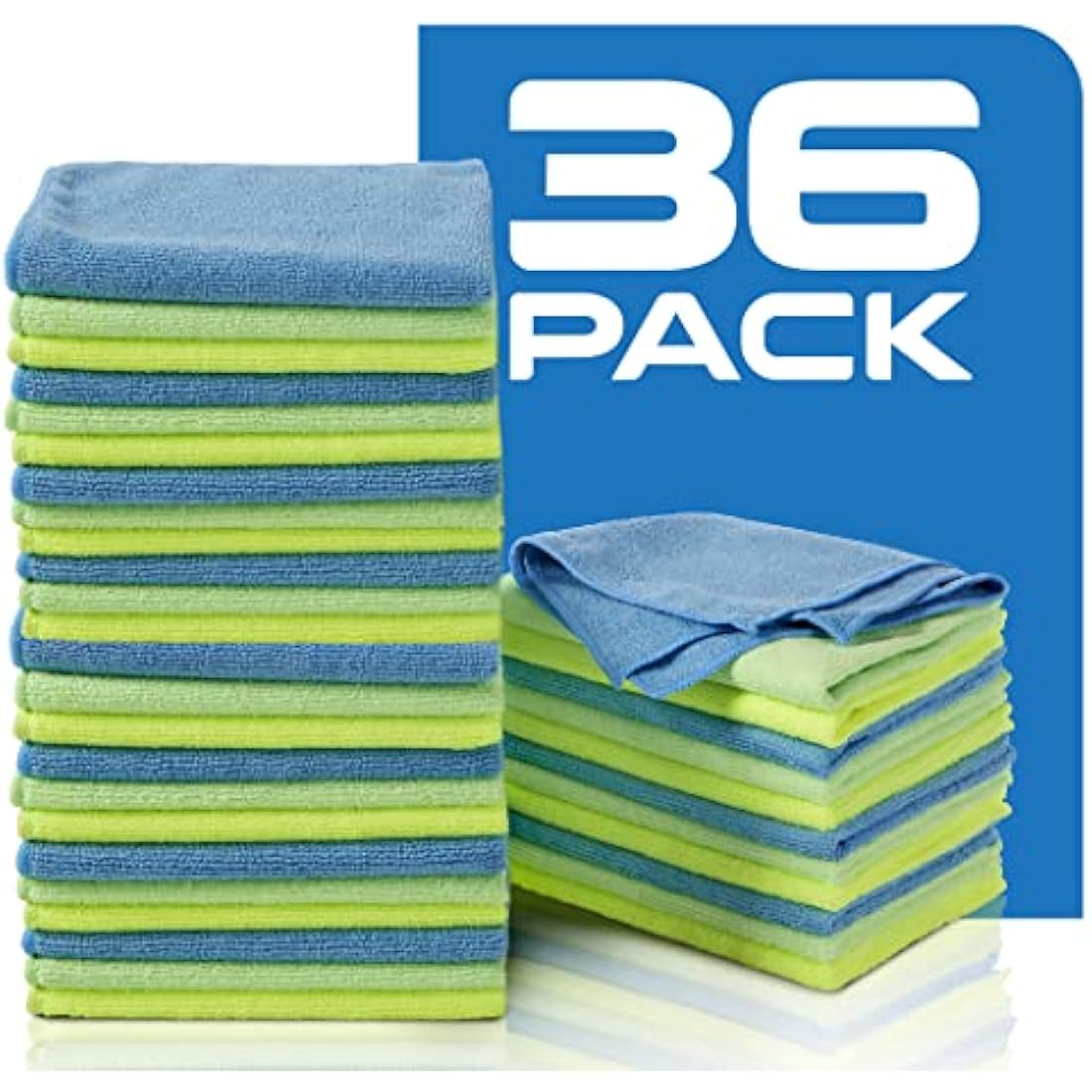 Zwipes Microfiber Cleaning Cloths – 36 Pack Washable Towels for Auto