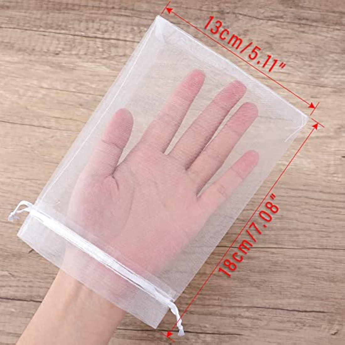 G2PLUS White Organza Gift Bags - 100 PCS Mesh Jewelry Pouches (13x18cm)
