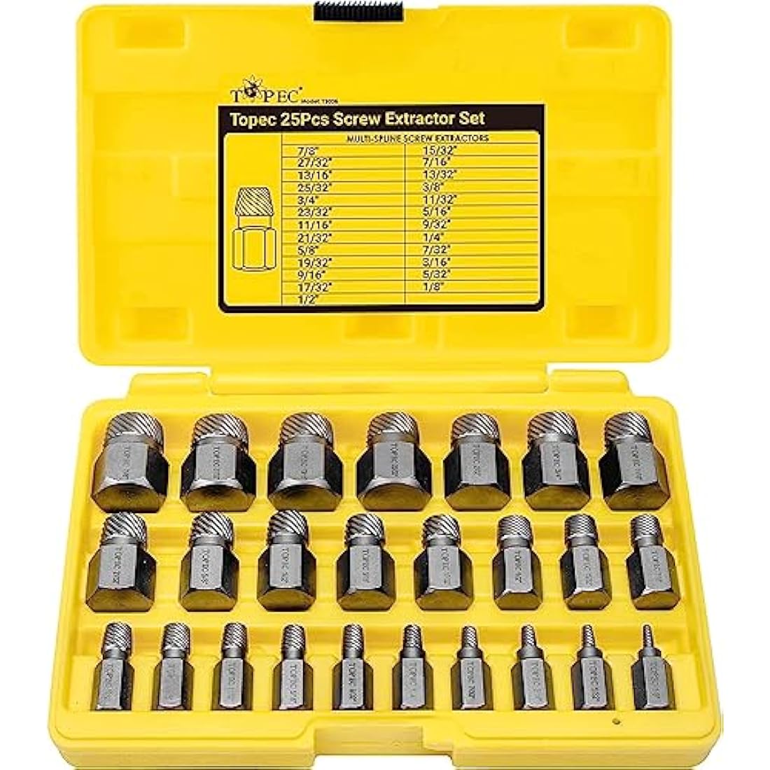 LANNIU 25Pcs Screw Extractor Set | High Carbon Steel Bolt Remover Kit
