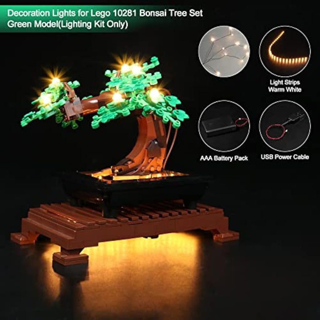LocoLee LED Lighting Kit for Lego 10281 Bonsai Tree – USB Powered