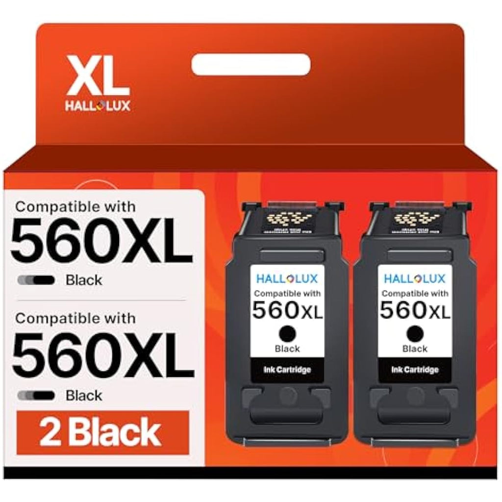 HALLOLUX PG-560XL Black Ink Cartridges for Canon Pixma TS5350 (2-Pack)