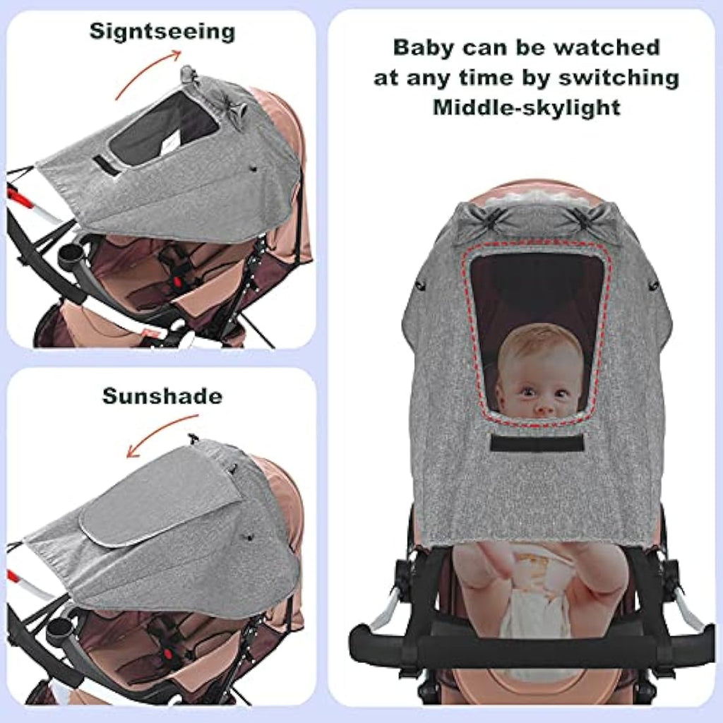 Universal Pram Sunshade – UV 50+ Stroller Cover, Grey