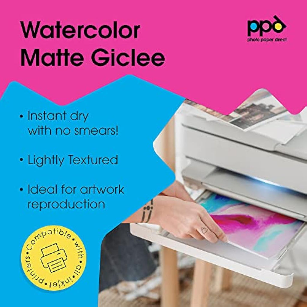 PPD A3 Inkjet Fine Art Watercolour Paper - 240gsm Archival Matt (25 Sheets)