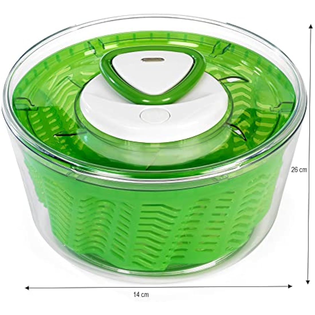 Zyliss Easy Spin 2 Salad Spinner – Large 6L Green Vegetable Dryer
