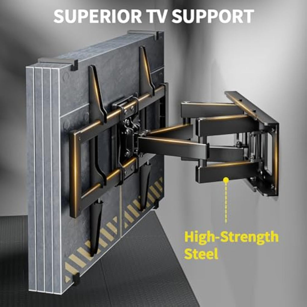 Alphamount Full Motion TV Wall Bracket for 37-75 Inch LED OLED TVs