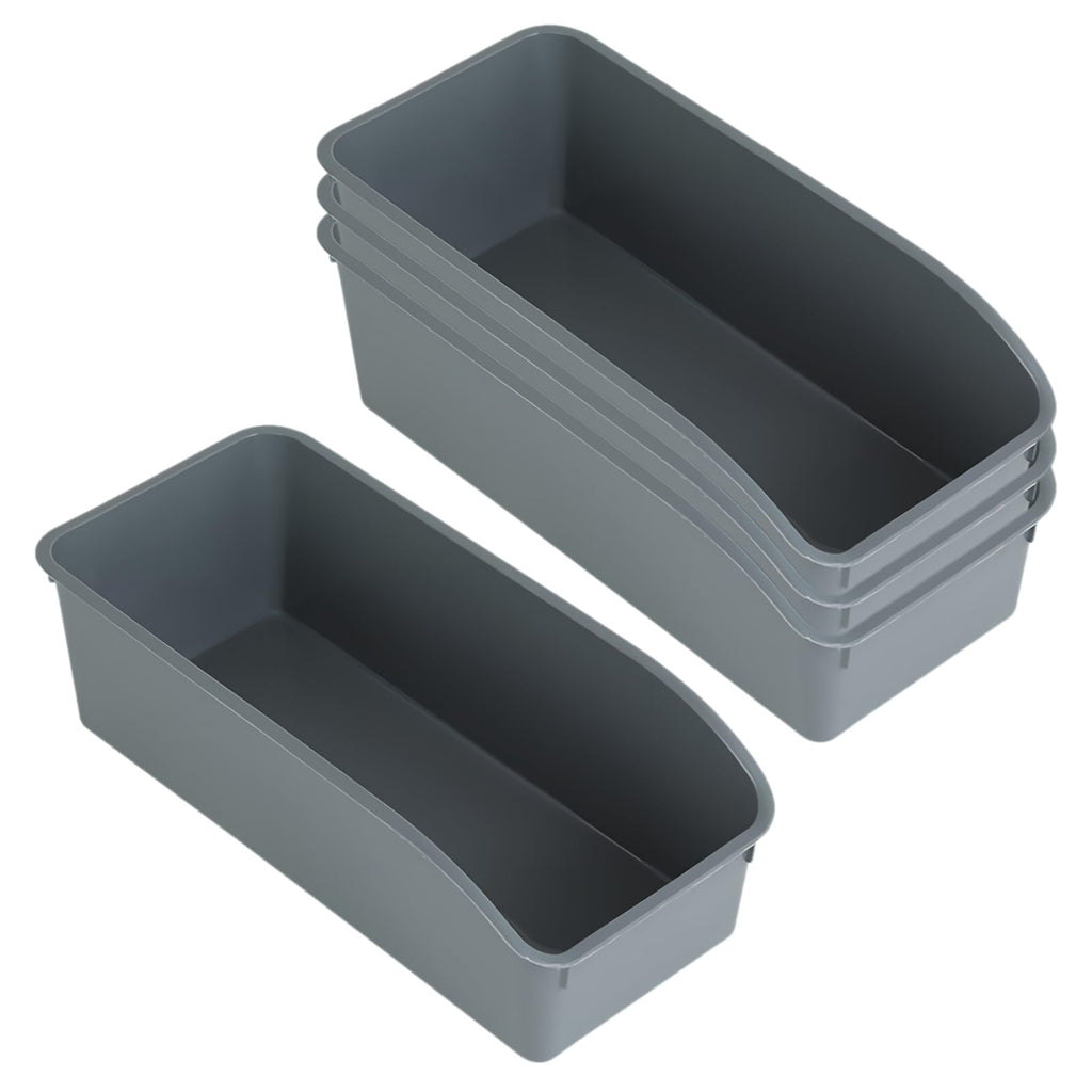 Set of 4 Storage Boxes, Storage Basket, Plastic Organiser Box - image 1