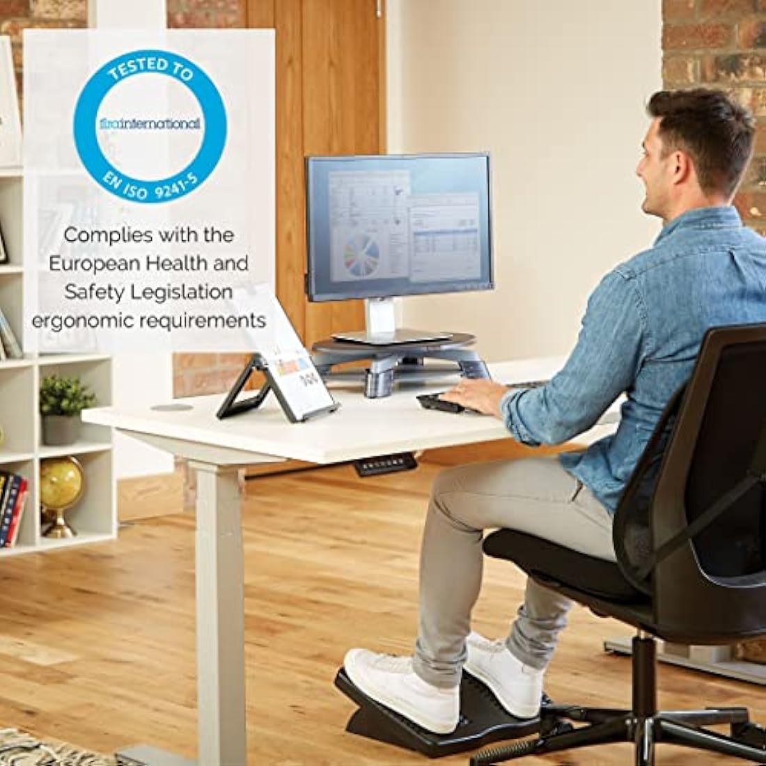 Fellowes Rotating Height Adjustable Monitor Stand – Ergonomic Riser