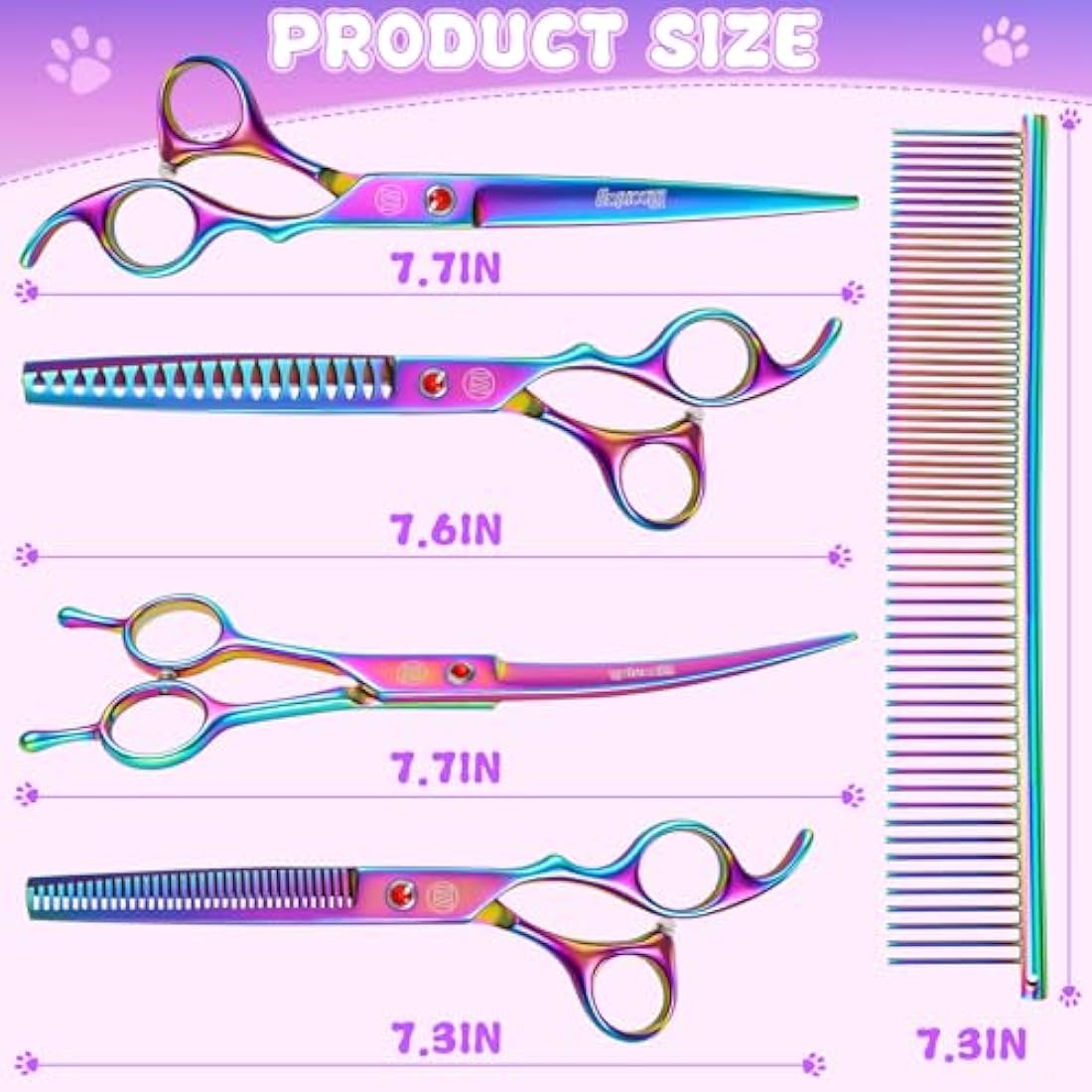 Moontay 8-in-1 Dog Grooming Scissors Set | 440C Stainless Steel Shears