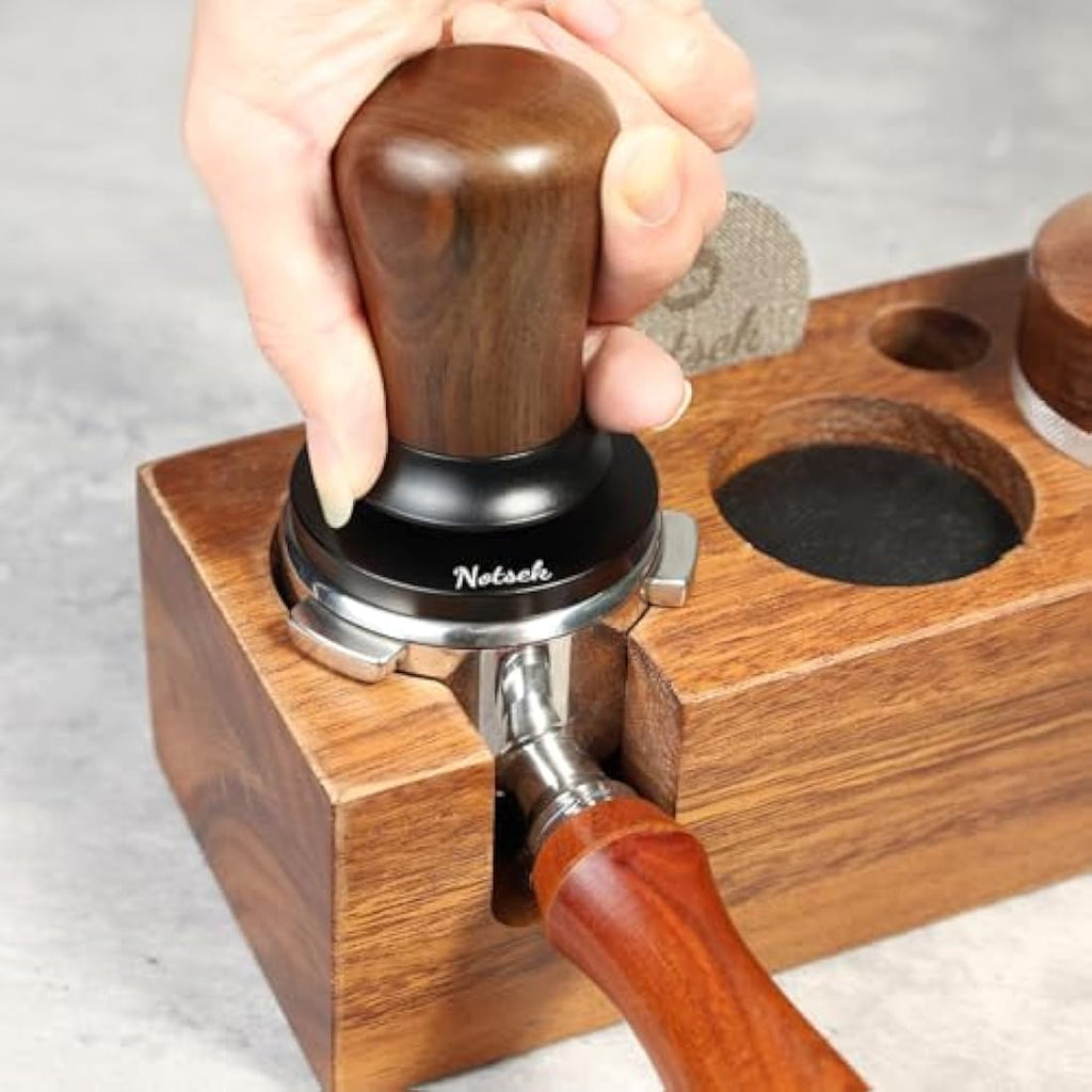 NOTSEK 54mm Calibrated Espresso Tamper – 30lb Spring Loaded Ripple Base