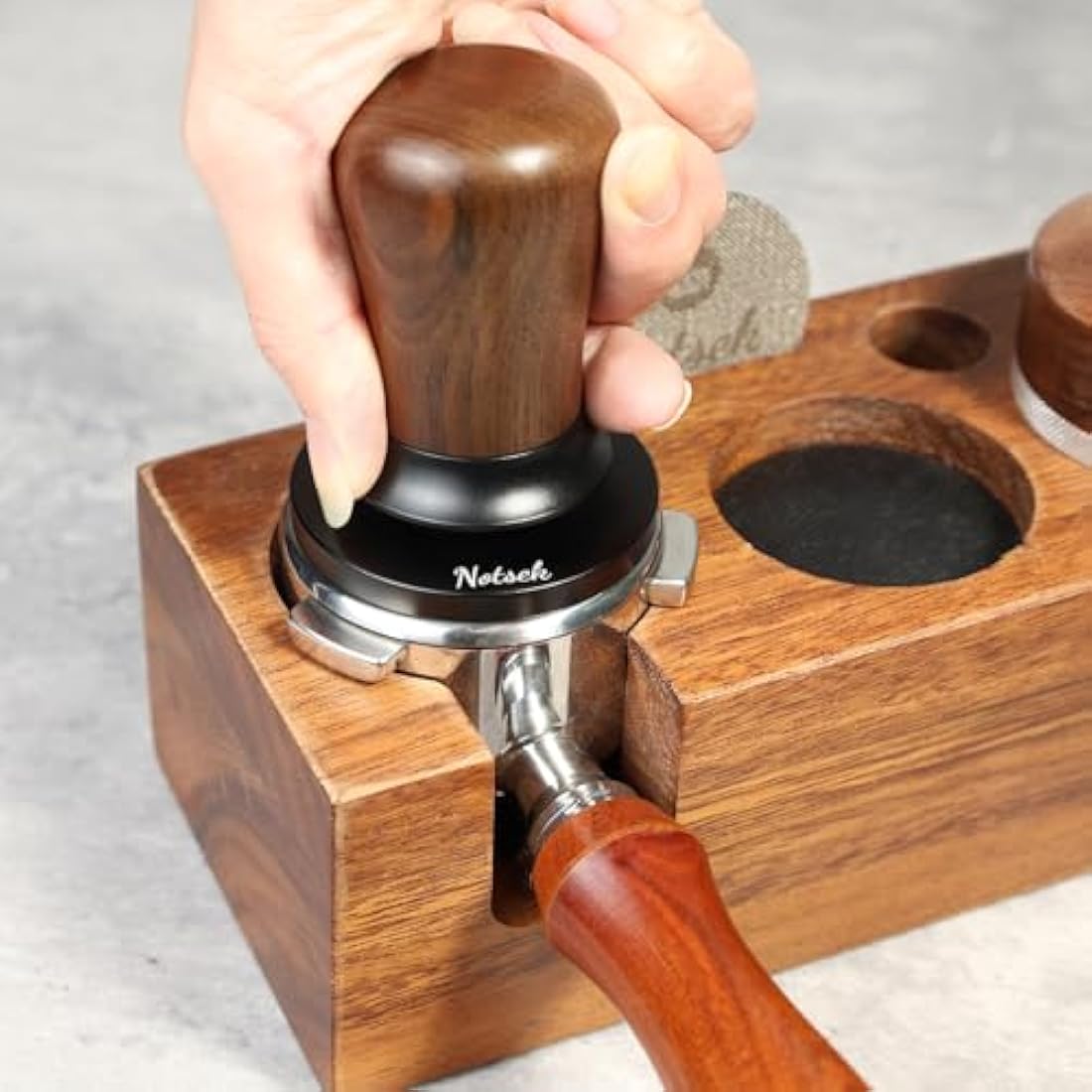 NOTSEK 54mm Calibrated Espresso Tamper – 30lb Spring Loaded Ripple Base