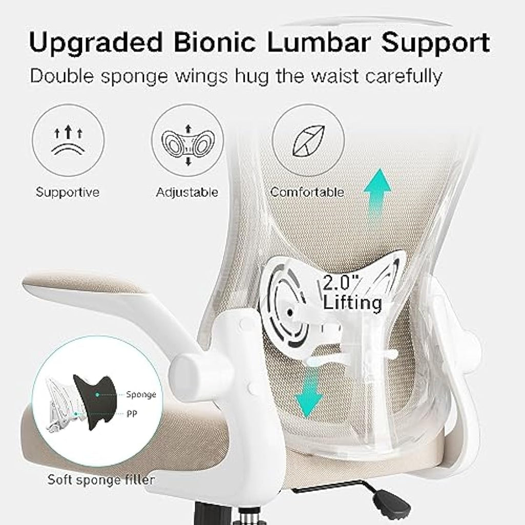 Hbada Ergonomic Office Chair – Mesh Desk Chair with Lumbar Support, Grey