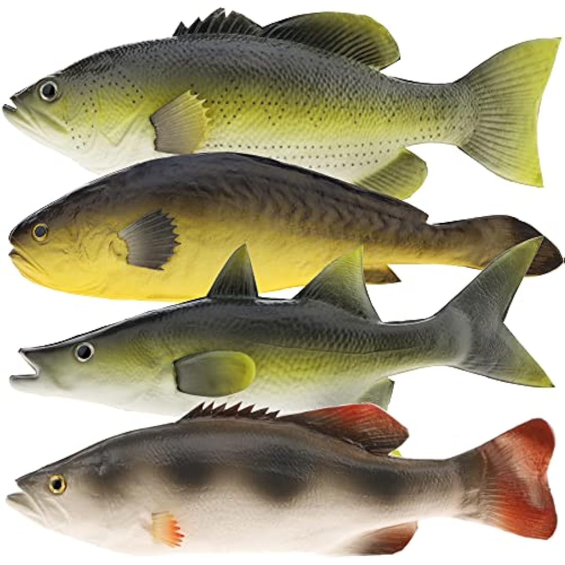 Gresorth 4-Piece Lifelike Fake Fish Set | Artificial PU Food Display Models
