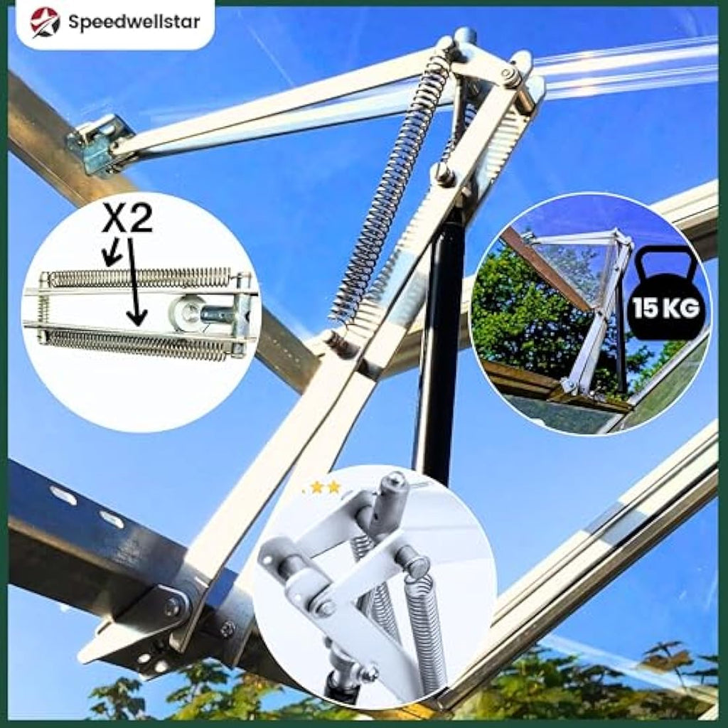 Speedwellstar Heavy-Duty Automatic Greenhouse Vent Opener | 15kg Twin Spring